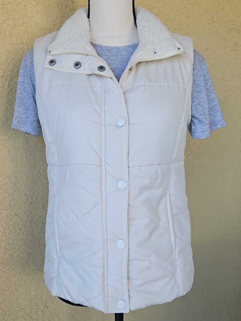 Studio Works Sport Vest With Faux Fur Collar